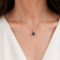Solitaire Birthstone Necklace for Women, CZ, Sterling Silver Ginger Lyne Collection