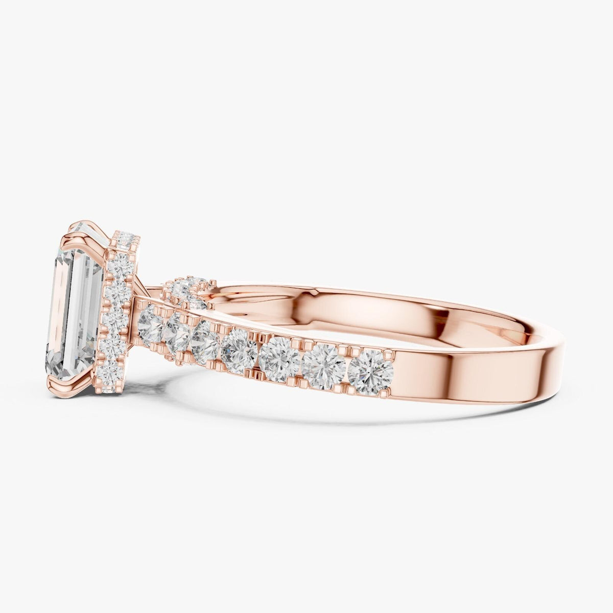 Emerald Cut Cubic Zirconia Engagement Ring | Yellow Gold Plated Sterling Silver Bridal Solitaire