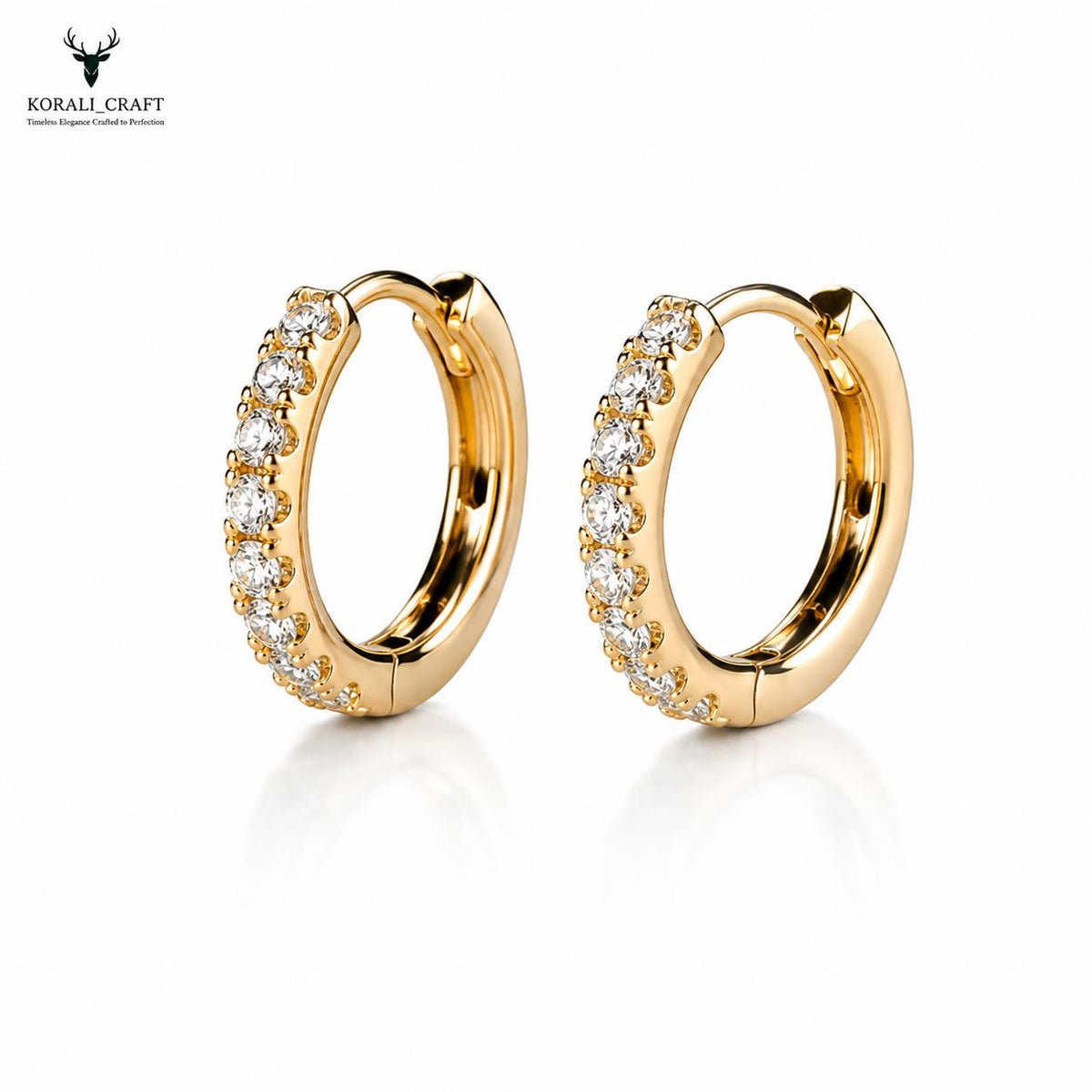 CZ Hoop Earrings, 925 Sterling Silver Minimalist Round Stone Earrings, Dainty Hoops, Gold & Rose Gold Finishes, Gift for Her