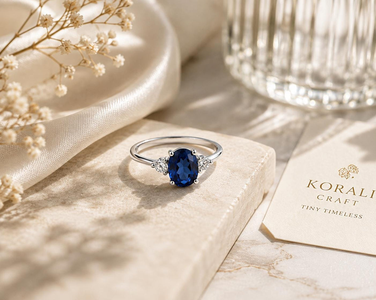Custom Birthstone Ring, 925 Sterling Silver Ring, Personalized Minimalist Ring, Oval Gemstone Ring, Gift for Her, Handmade