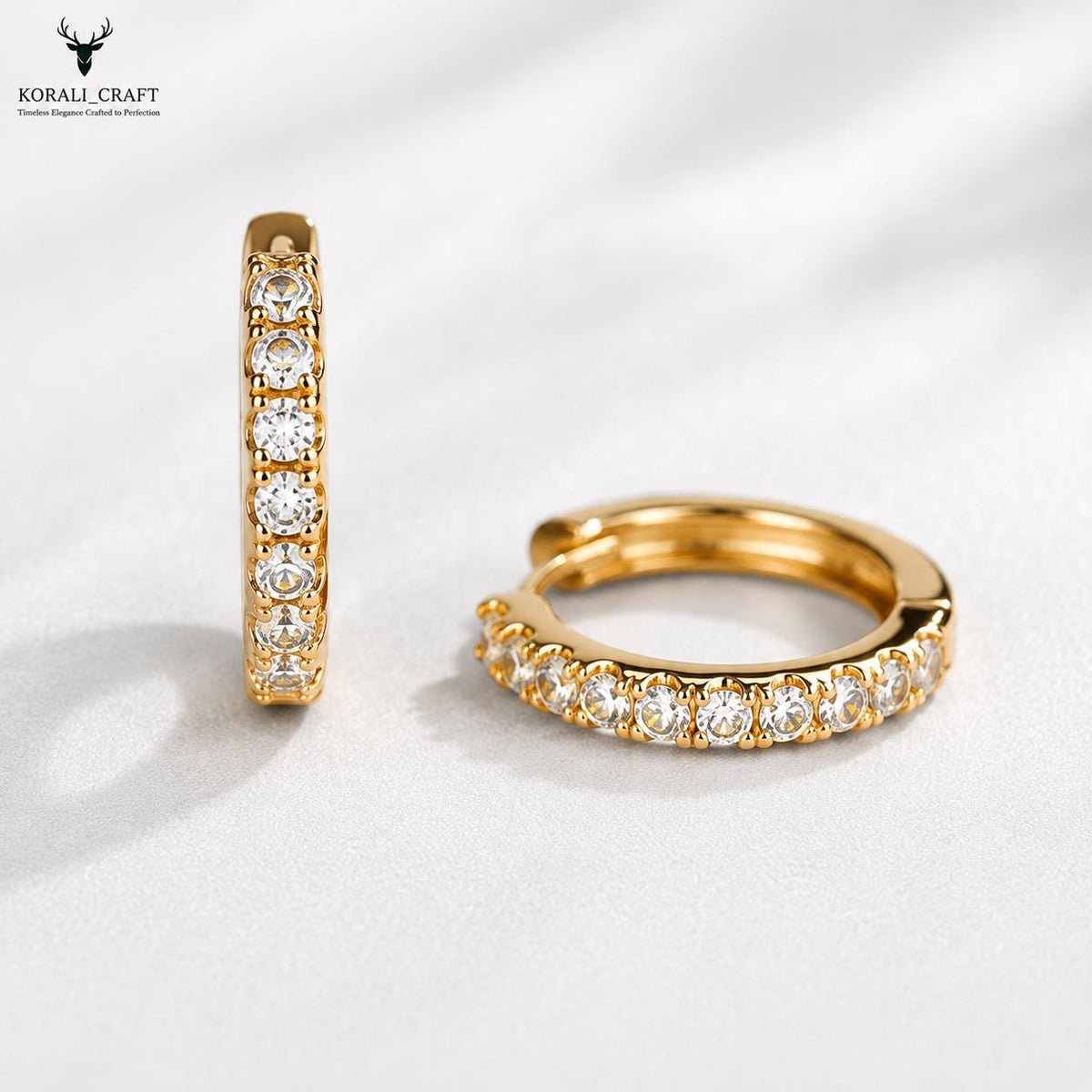 CZ Hoop Earrings, 925 Sterling Silver Minimalist Round Stone Earrings, Dainty Hoops, Gold & Rose Gold Finishes, Gift for Her