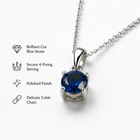 Solitaire Birthstone Necklace for Women, CZ, Sterling Silver Ginger Lyne Collection