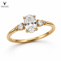 Oval CZ Ring, 925 Sterling Silver, Handmade Minimalist Ring, Silver, Gold or Rose Gold Finish