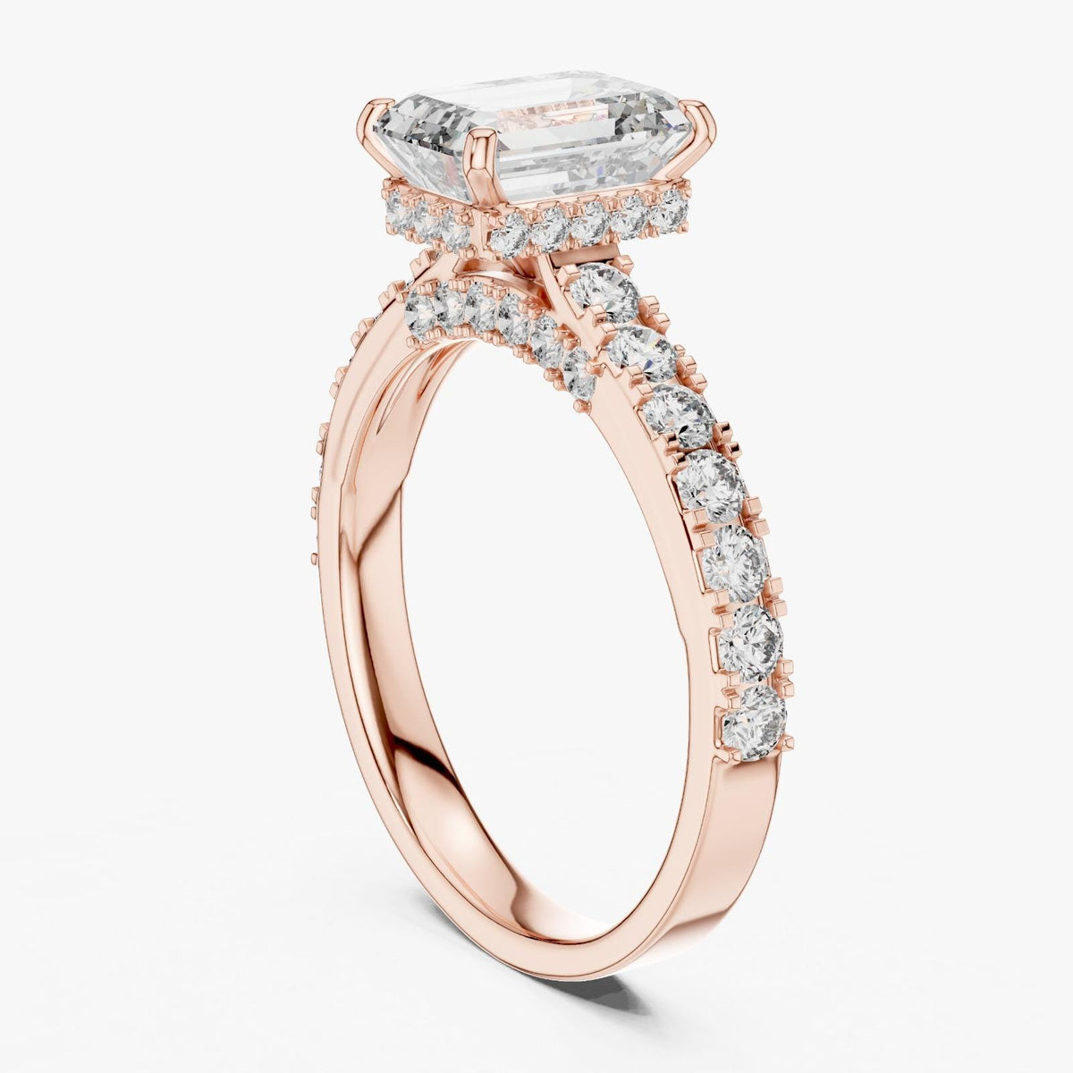 Emerald Cut Cubic Zirconia Engagement Ring | Yellow Gold Plated Sterling Silver Bridal Solitaire