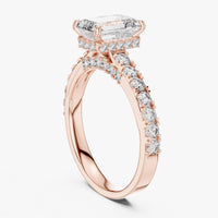 Emerald Cut Cubic Zirconia Engagement Ring | Yellow Gold Plated Sterling Silver Bridal Solitaire