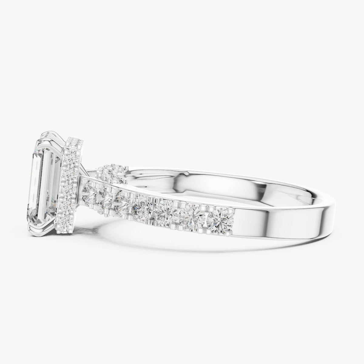 Emerald Cut Cubic Zirconia Engagement Ring | Yellow Gold Plated Sterling Silver Bridal Solitaire