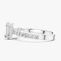 Emerald Cut Cubic Zirconia Engagement Ring | Yellow Gold Plated Sterling Silver Bridal Solitaire