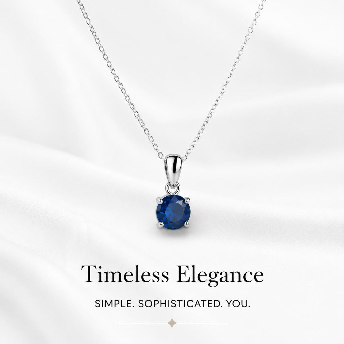 Solitaire Birthstone Necklace for Women, CZ, Sterling Silver Ginger Lyne Collection