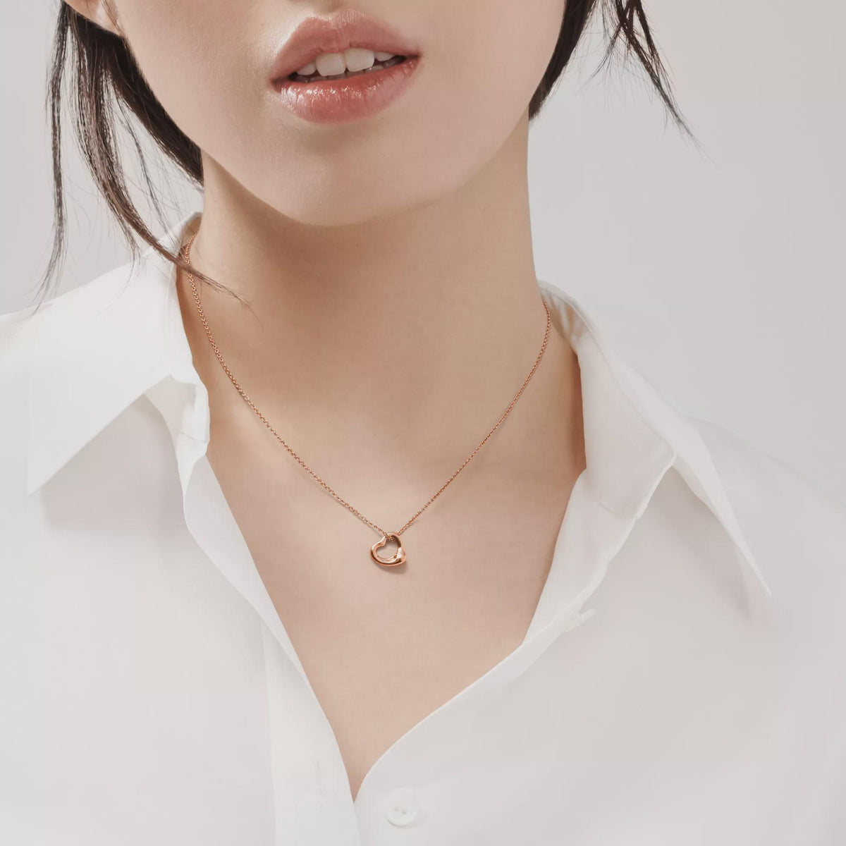 925 Silver Open Heart Necklace, Minimalist Handmade Pendant