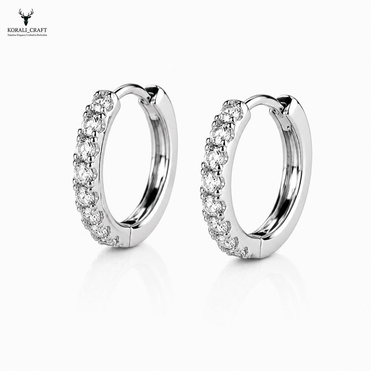 CZ Hoop Earrings, 925 Sterling Silver Minimalist Round Stone Earrings, Dainty Hoops, Gold & Rose Gold Finishes, Gift for Her