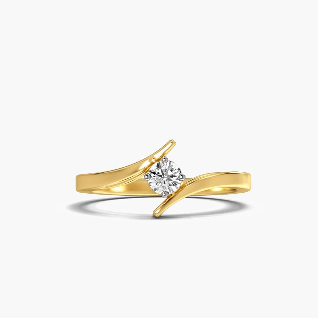 925 Sterling Silver Rose Gold Bypass Ring, Cubic Zirconia Promise Ring, Adjustable Engagement Ring, Minimalist Gift for Her