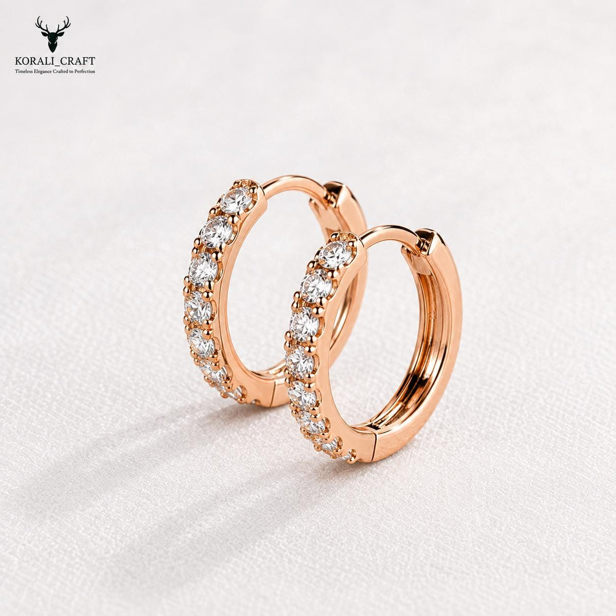CZ Hoop Earrings, 925 Sterling Silver Minimalist Round Stone Earrings, Dainty Hoops, Gold & Rose Gold Finishes, Gift for Her