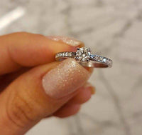 Minimalist Engagement Ring, Custom Silver CZ Ring, Dainty Promise Ring for Her, 925 Sterling Silver Ring, Personalised Anniversary Gift
