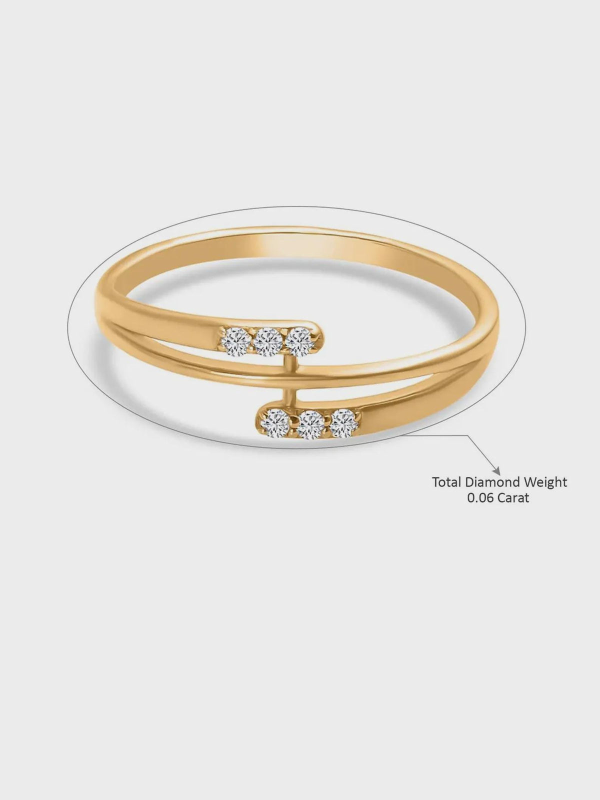 Lab Grown Diamond Open Ring, Adjustable Silver Band, Dainty Promise Jewelry