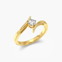 925 Sterling Silver Rose Gold Bypass Ring, Cubic Zirconia Promise Ring, Adjustable Engagement Ring, Minimalist Gift for Her
