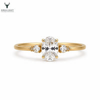 Oval CZ Ring, 925 Sterling Silver, Handmade Minimalist Ring, Silver, Gold or Rose Gold Finish