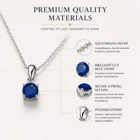Solitaire Birthstone Necklace for Women, CZ, Sterling Silver Ginger Lyne Collection